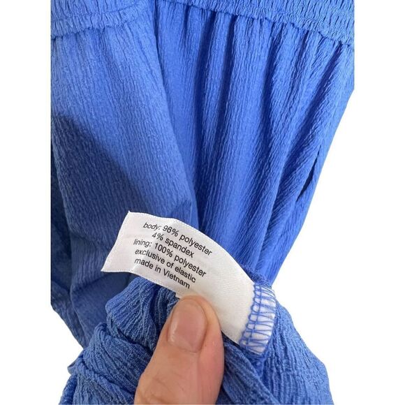 Lane Bryant blue Cap-Sleeve Smocked-Waist Midi Dress sz 22/24 - Picture 7 of 7